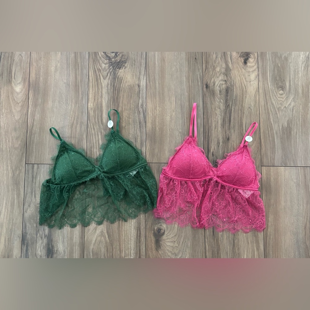 Cotton On Body Eyelash Lace Longline Bralette Bundle Size Medium